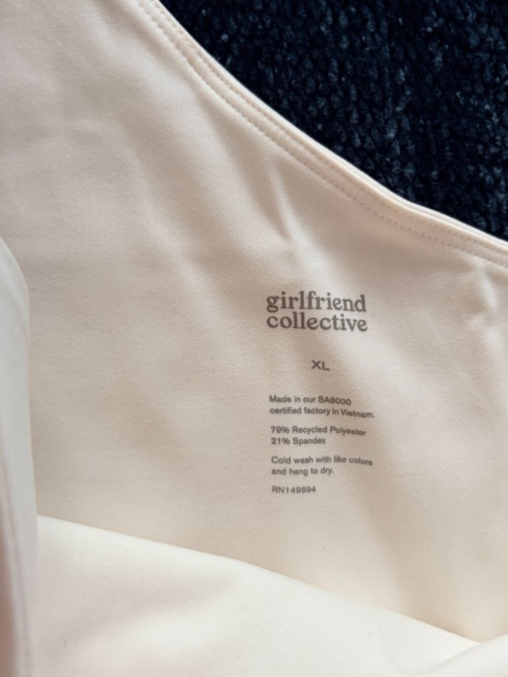 Girlfriend Collective One Shoulder Crop Top Bra XL White Seamless Activewear - Picture 4 of 8